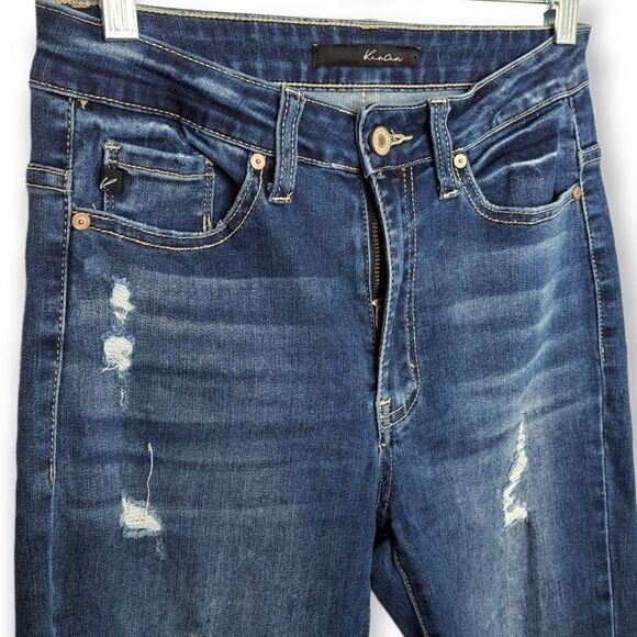 Kancan High Waist Distressed Skinny Crop Jean size 27 - Picture 3 of 7